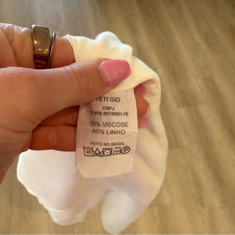 Teti Gio Linen White Paperbag Waist Slit Belt Midi Skirt Lagenlook Beachy Boho 4 - Picture 11 of 15